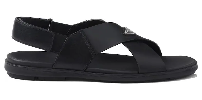 Prada Crisscross Leather Sandals Black (2X3121_3LEM_F0002)