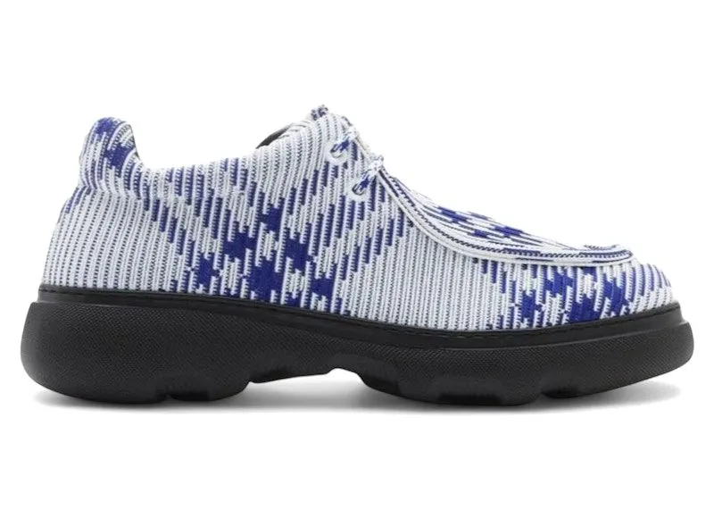Burberry Creeper Lace-up Ekd Check Print Blue White (8080038)