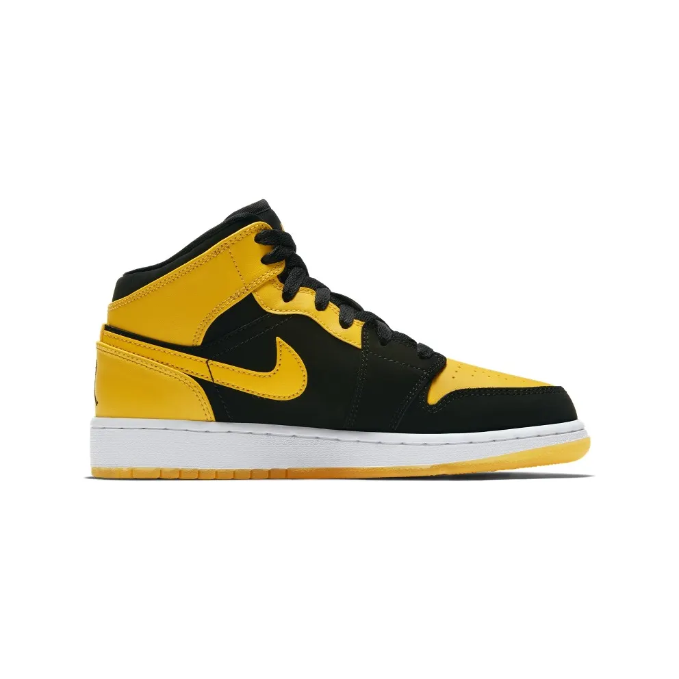 Jordan 1 Retro Mid New Love 2017 (GS) Black/Varsity Maize-White (554725-035)