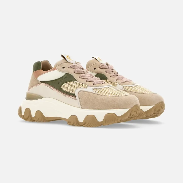 Hogan Hyperactive Green Beige Pink (HXW5400ET10O3S0VAP)