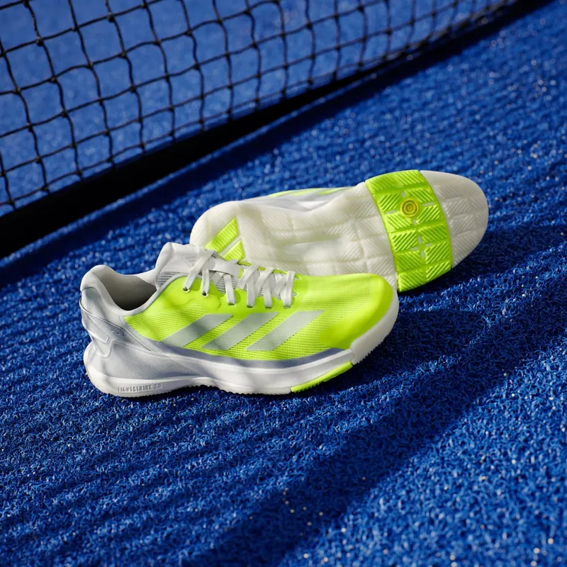 Adidas Crazyquick Lightstrike Padel Shoes Lucid Lemon / Silver Metallic / Wonder Silver (JR9326)