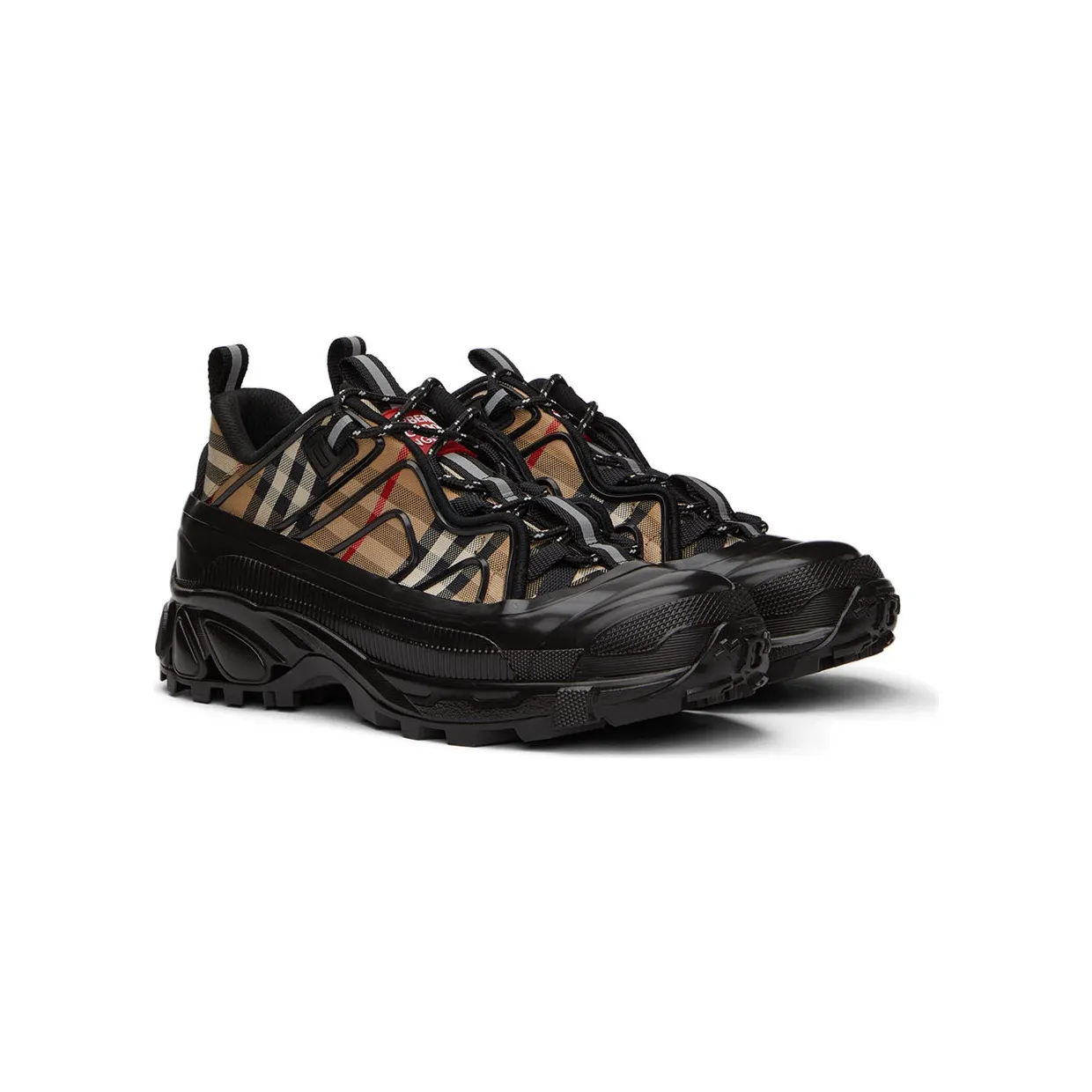 Burberry Black & Beige Arthur Check Sneakers (8056921) (4)