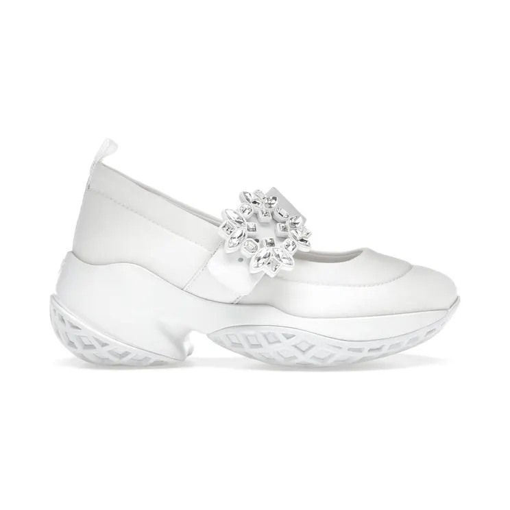 Roger Vivier Viv’ Run Babies White Crystal Buckle (RVW50637520T8BB001)
