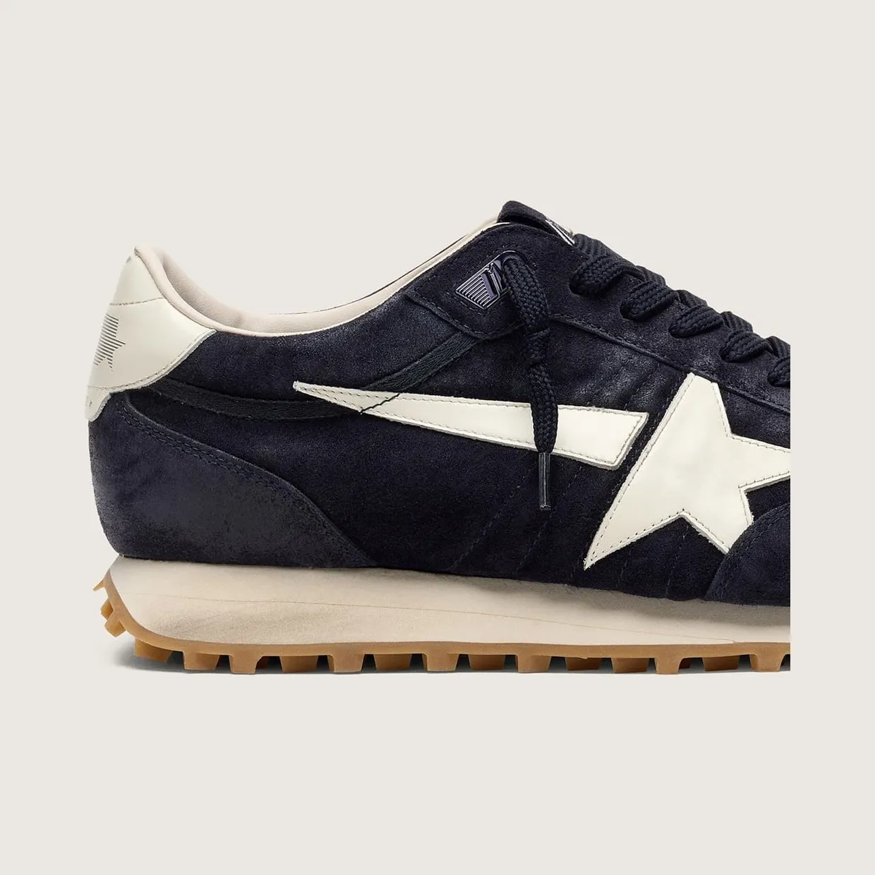 Golden Goose Women’S Marathon In Blue Navy Suede With Leather Star And Heel Tab (GWF01071.F008333.50857) (4)