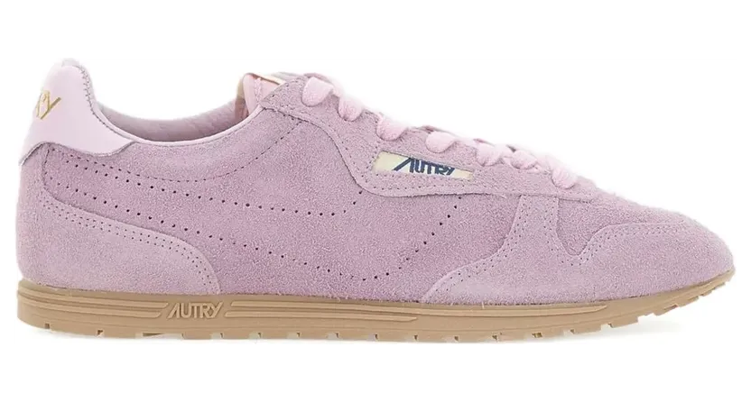 Autry Windspin suède low-top sneakers met logo-patch – Roze (WSLWPB09)