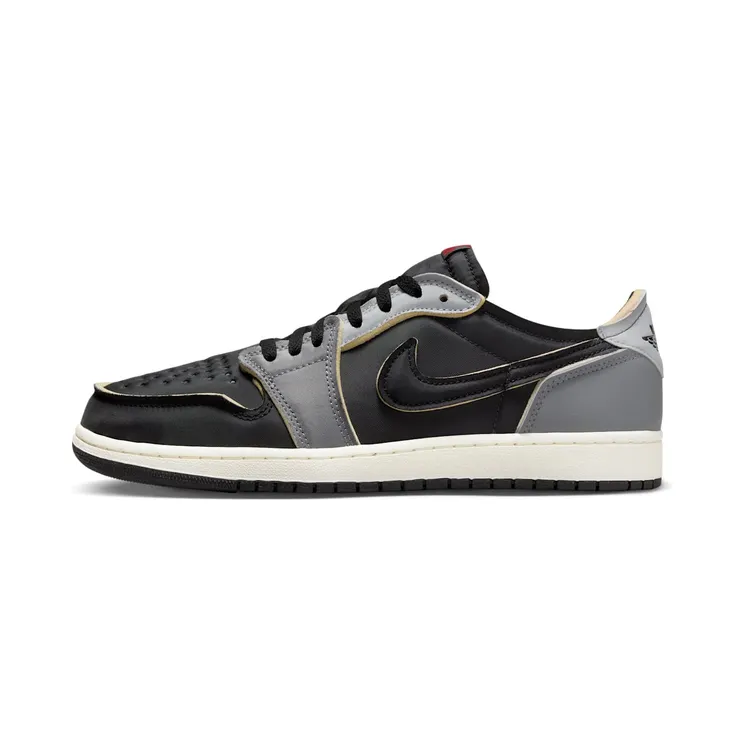 Nike Air Jordan 1 Low Sail Dark Grey (W) “Black / Dark Smoke Grey / Light Smoke Grey / Fire Red” (DV0982-006)