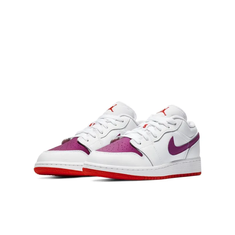 Jordan 1 Low White True Berry (GS) White/Rush Pink-True Berry (554723-161)