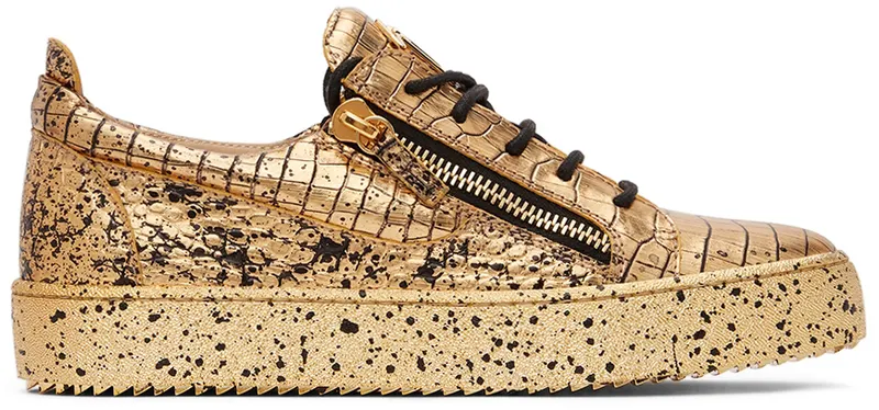Giuseppe Zanotti Gold & Black Croc Frankie (RM20018-91405)