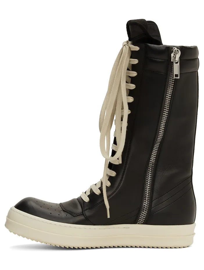 Rick Owens Black Bauhaus Basket High-Top Sneakers (RU01B1898 LPO) (3)