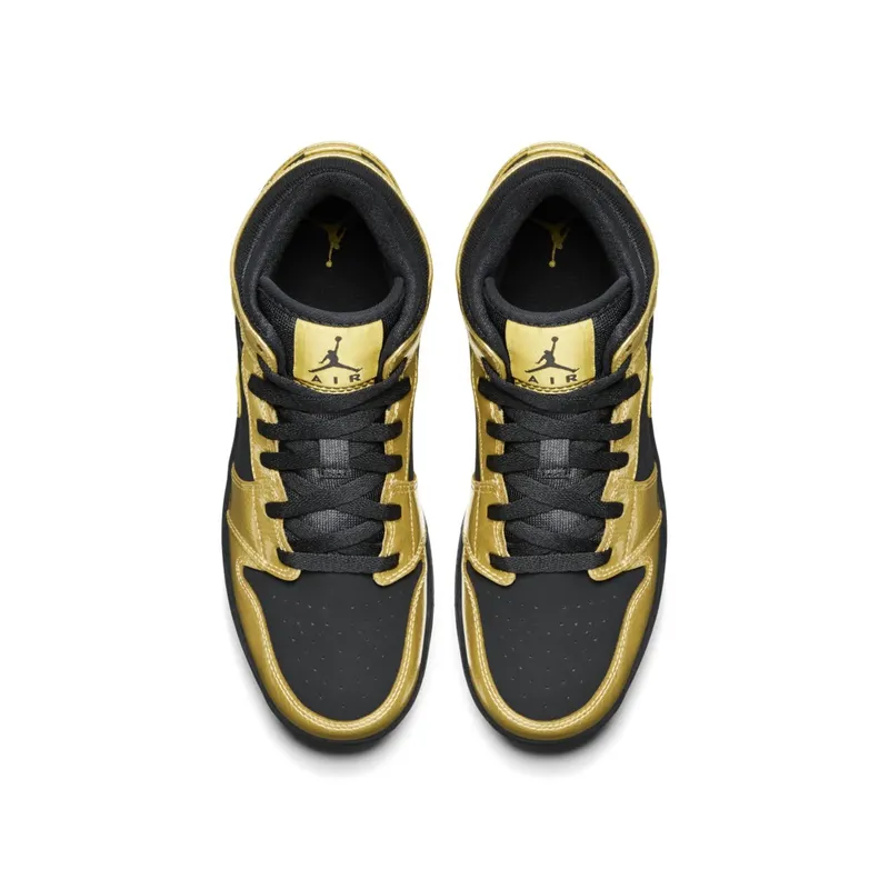 Jordan 1 Mid Metallic Gold Coin Black (GS) Metallic Gold Coin/Black (555112-905)