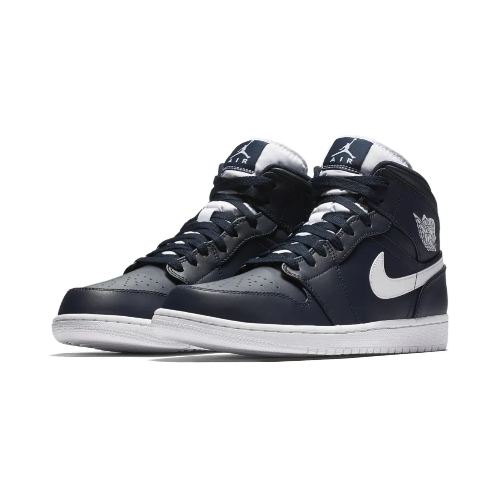 Jordan 1 Retro Mid Obsidian White Obsidian/White-White (554724-402)