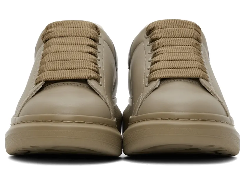 Alexander McQueen Beige & Silver Oversized Sneakers (634671WIAG5) (2)