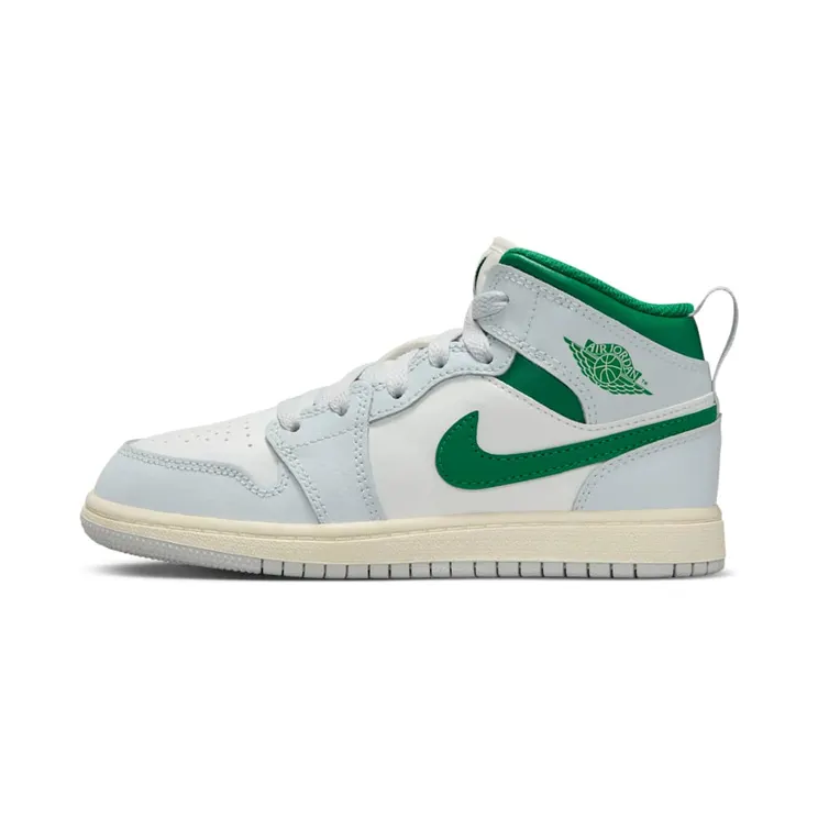 Jordan 1 Mid “Summit White / Pure Platinum / Sail / Pine Green” (DQ8424-142)