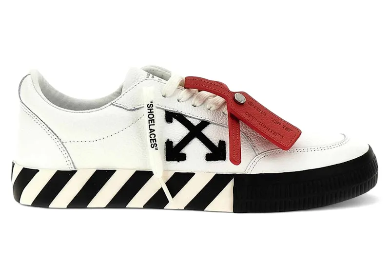 OFF-WHITE Vulc Low Leather Sneaker White Black (2023) (OMIA085C99LEA0030110)