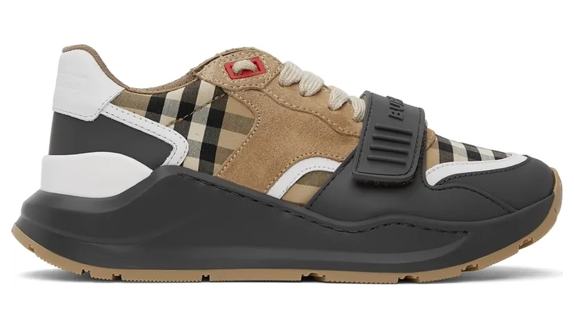 Burberry Tan & Grey Ramsey Sneaker (8032371)