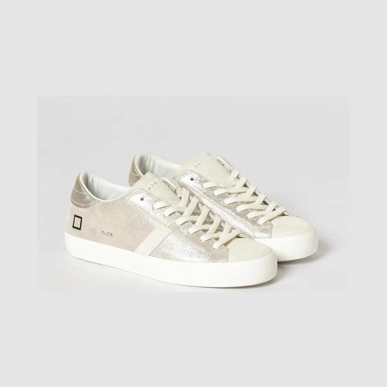 D.A.T.E D. A.T. E. Hill Sneakers in Laminated Suede Platinum (W441HLSTPL)