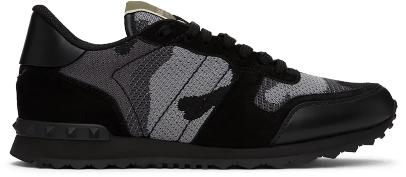 Valentino Garavani White & Grey Camouflage Rockrunner Sneakers (XY2S0723QRK)