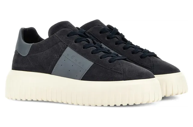 Hogan H-Stripes Suede Panelled “Blue/Grey” (HXM6450O7TU HO783O) (2)