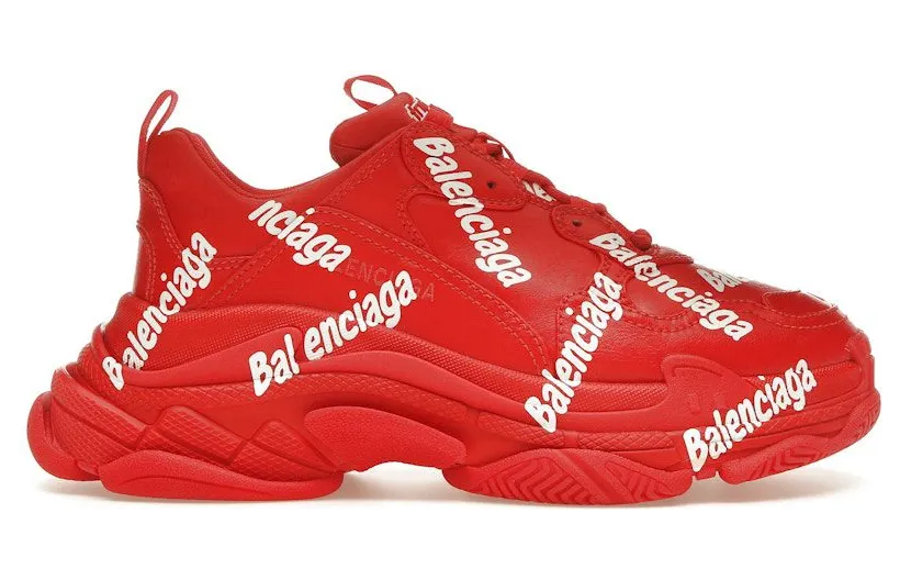 Balenciaga Triple S All Over Tomato Red White (536737W2FAB6090)
