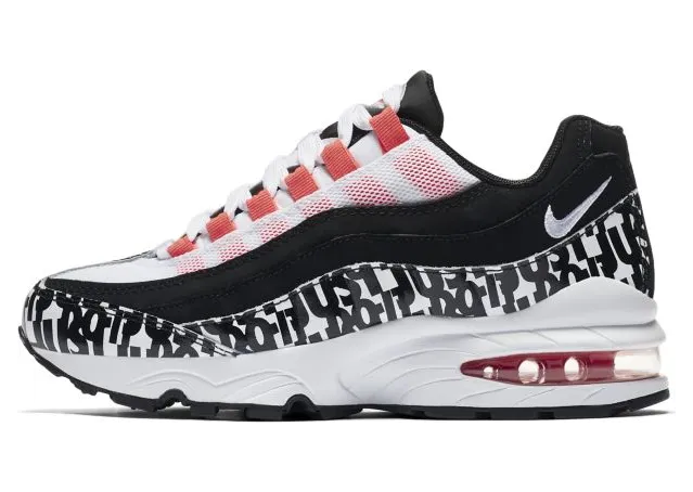 Nike Air Max 95 Print Black White Bright Crimson (GS)