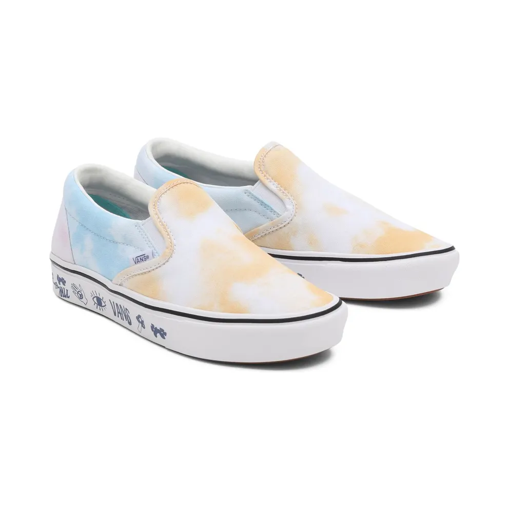 VANS Pastel Tie Dye Comfycush Slip-on Shoes White (VN0A7TNMB1Y)