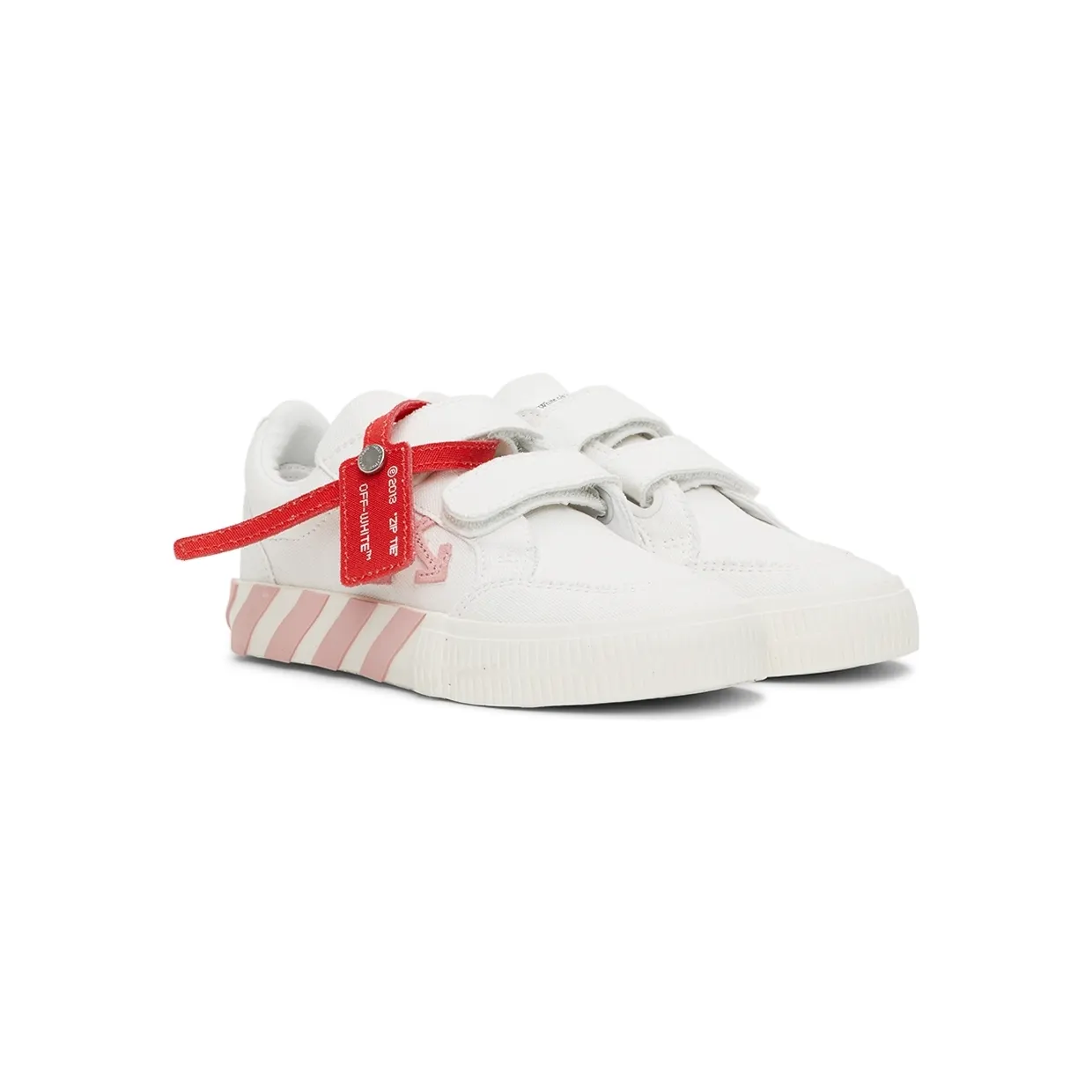 Off-White Kids White & Pink Canvas Vulcanized Low Strap Sneakers (OGIA003F21FAB0010130) (4)