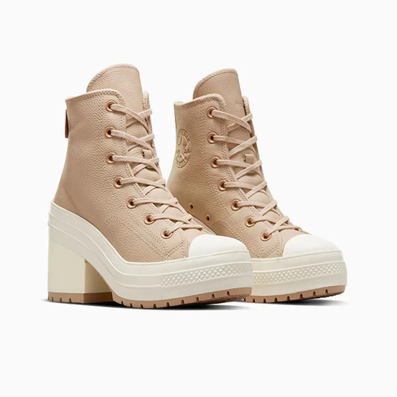 Converse Chuck 70 De Luxe Heel Platform Weatherized Leather Warm Quarry/Warm Quarry/Egret (A12345C)