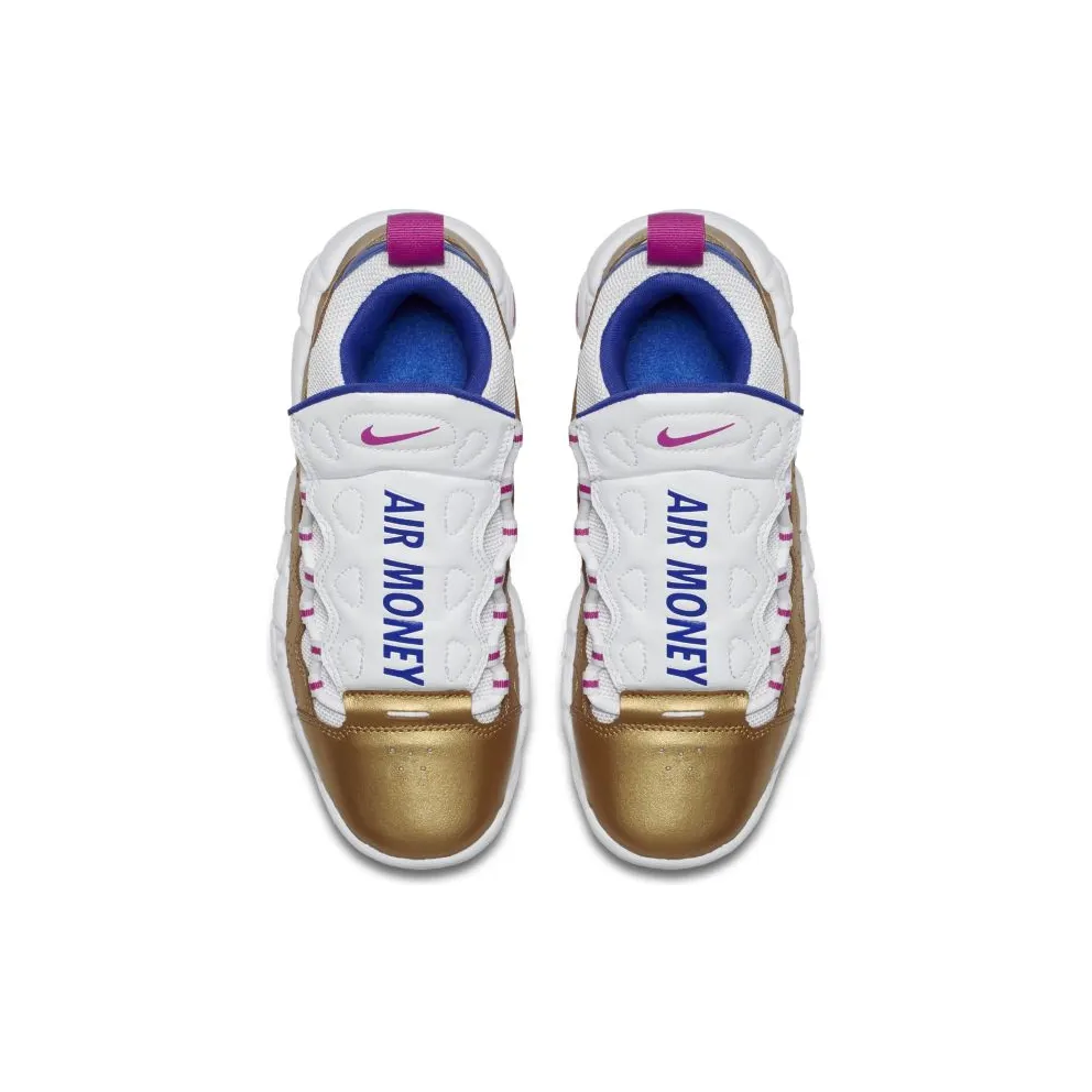 Nike Air More Money Peanut Butter & Jelly (GS) White/Fuchsia Blast-Metallic Gold (AH5215-101)