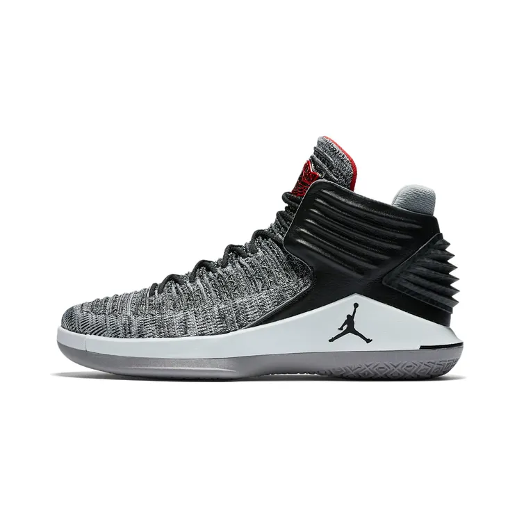 Jordan XXXII “Black / White / Cement Grey / University Red” (AA1253-002)