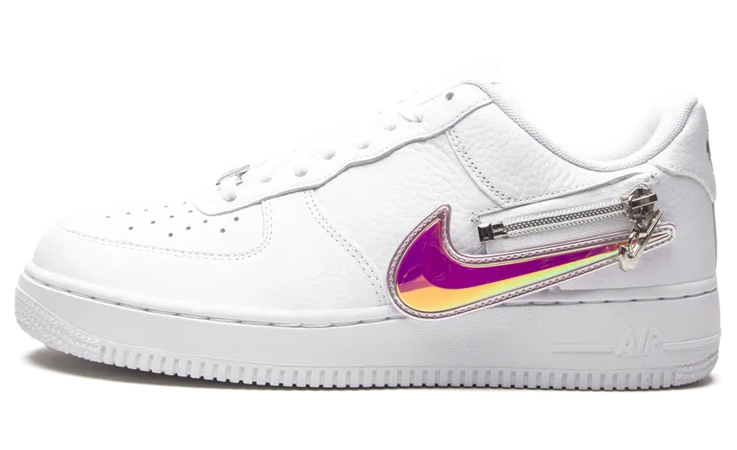 Nike Air Force 1 ’07 Premium ‘Zip Swoosh – White’ White/Black/Barely Volt (CW6558-100)