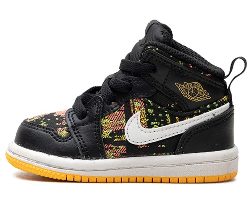 Jordan 1 Mid Black Laser Orange Bright Melon (TD) (644507-003)