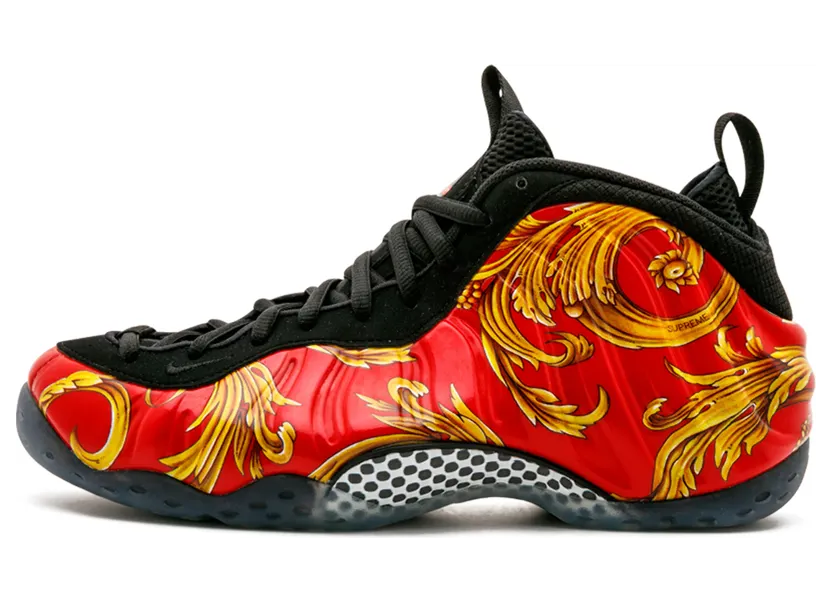 Nike Supreme x Air Foamposite One SP ‘Red’ Sport Red/Black-Metallic Gold (652792-600)
