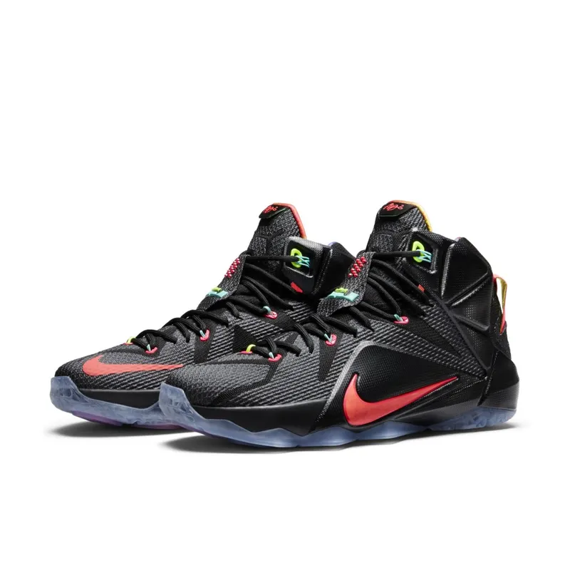 Nike LeBron 12 Data Black/Bright Mango-Hyper Punch-Volt (684593-068)