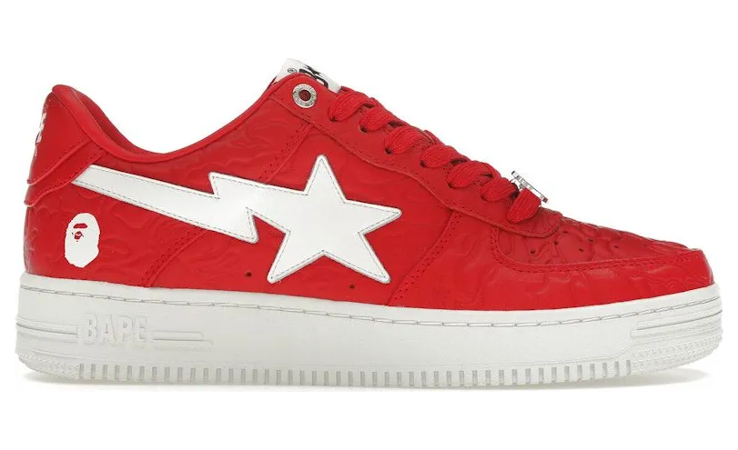 A Bathing Ape Bape Sta Low #3 Line Camo Red (001FWJ801052-RED)