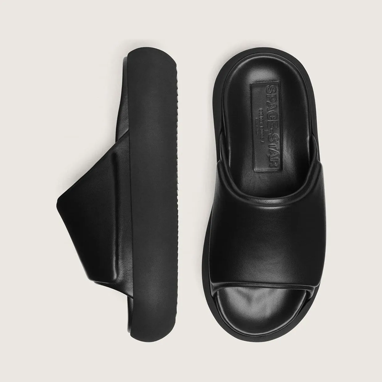 Golden Goose Space-Star Slip-Ons In Black Leather (GWF00567.F007813.90100) (3)
