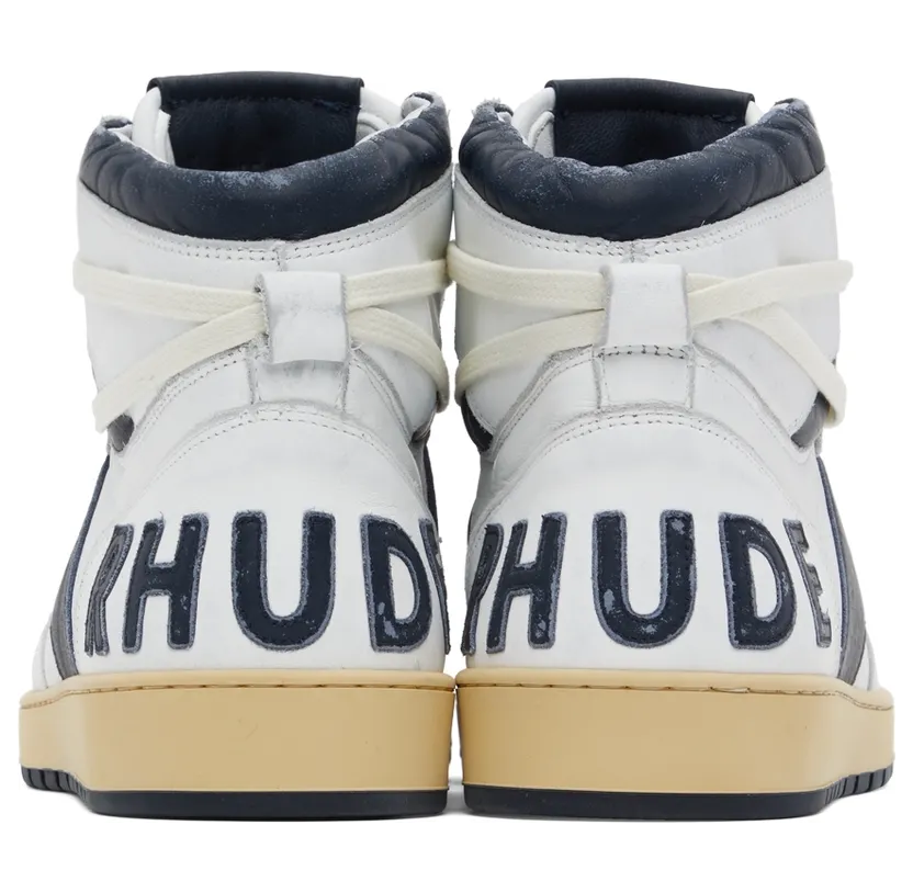 Rhude White & Navy Rhecess Hi Sneakers (RHPF22FO03178807) (2)