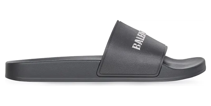 Balenciaga Pool Slides Black Chrome Logo (565826W1S8C1081)