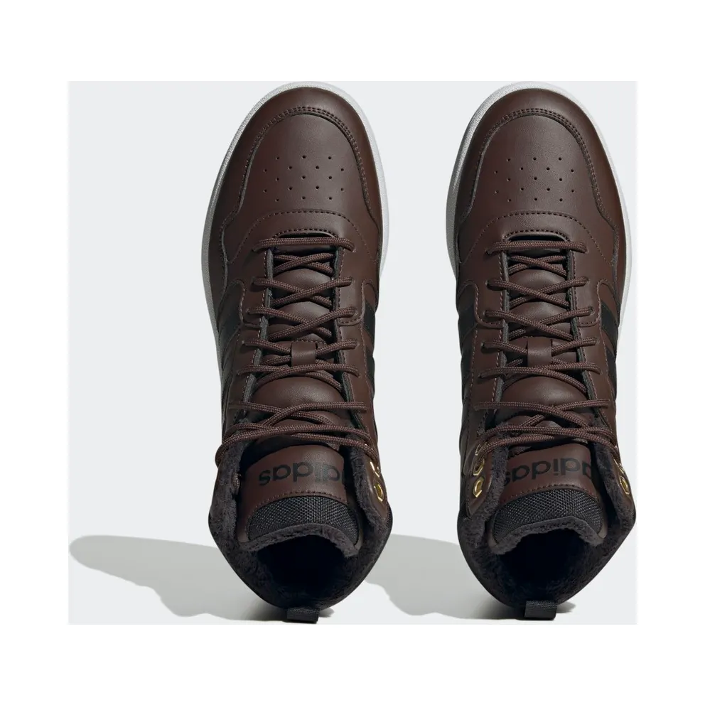 adidas Hoops 3.0 Mid Lifestyle Basketball Classic Winter Shoes Brown / Core Black / Gold Metallic (GZ6680)