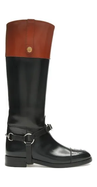 Gucci Knee-High Boot Black Harness Leather (674670 DS8J0 1079)
