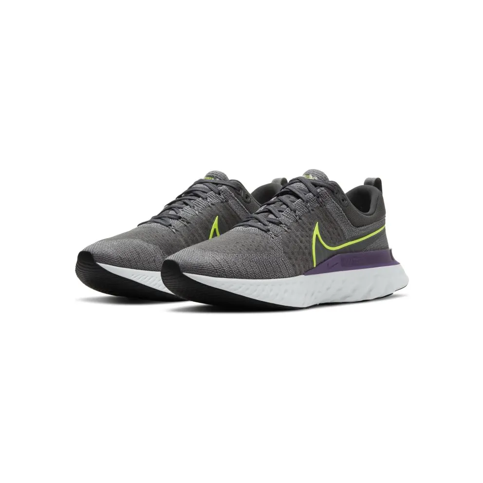 Nike React Infinity Run Flyknit 2 “Particle Grey / Iron Grey / Wild Berry / Volt” (CT2357-004)