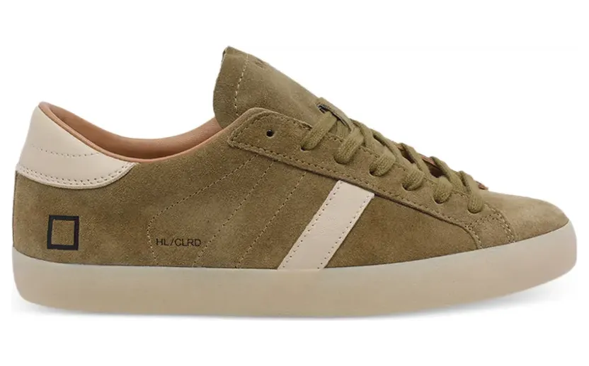 D.A.T.E. Hill Low Wildleder-Sneakers mit runder Kappe – Grün (M441HLCOAR)