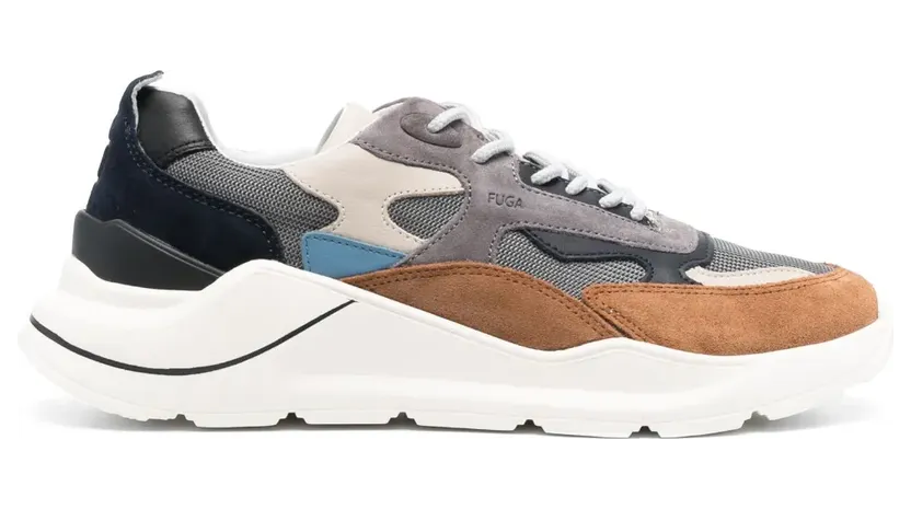 D.A.T.E. Fuga Sneakers mit Kontrasteinsätzen – Braun (M391FGDRDG)