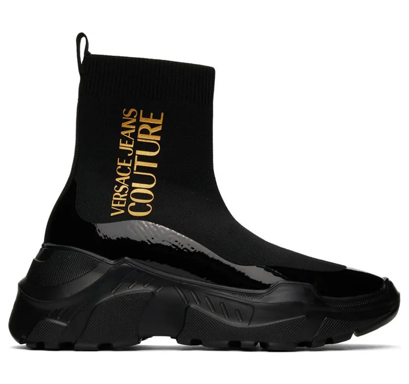 Versace Jeans Couture Black Speedtrack High Sneakers (E71VA3SC5EZS022)