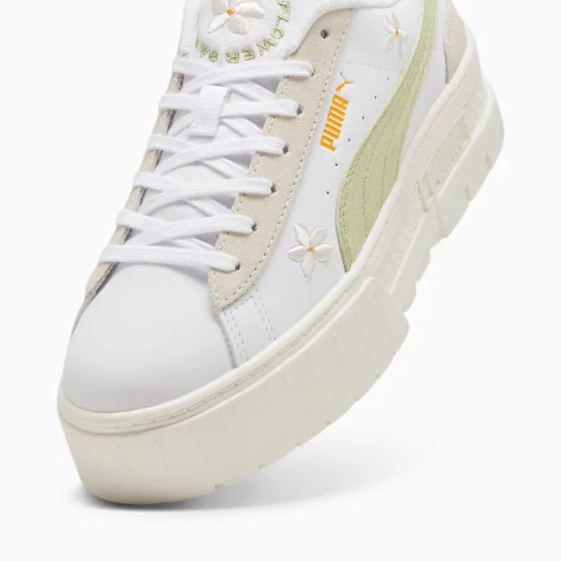 Puma Mayze Floral Embroidery White Pistachio Green (399674-01)