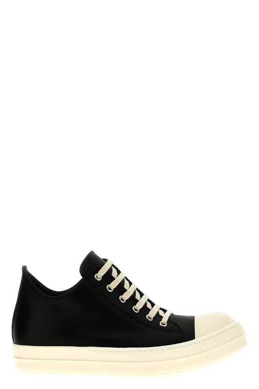 Rick Owens Low Sneaks “White/Black” (RU02F4891LCO911)