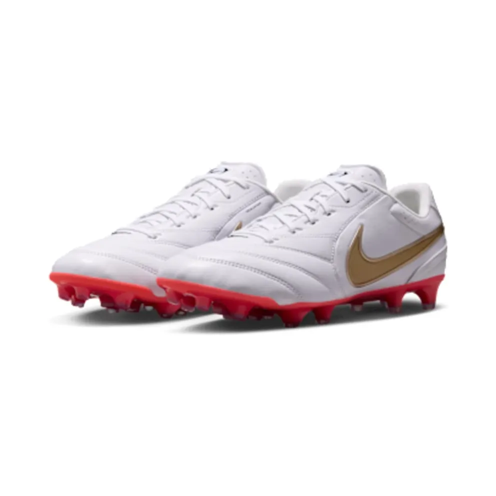 Nike Tiempo Ligera Pro Artificial-Grass Low-Top “White / Bright Crimson / Blur” (HQ3158-102)