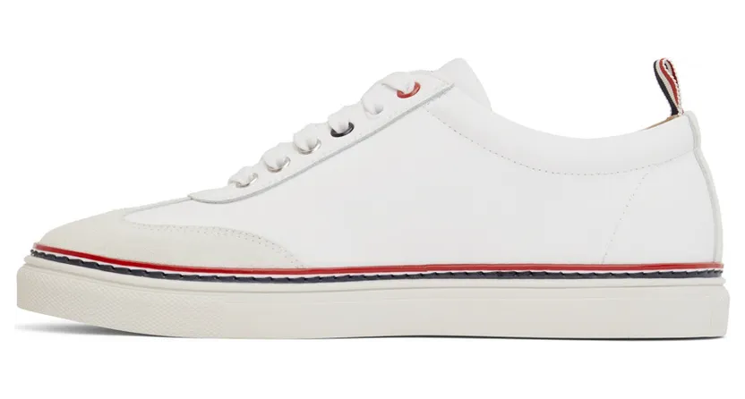 Thom Browne White Calfskin Sneakers (MFD137A-06107) (3)