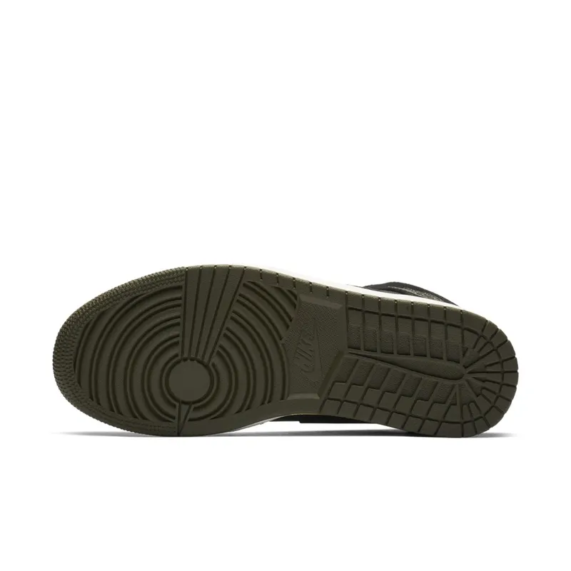Jordan 1 Mid Black Olive Canvas Black/Olive Canvas-Sail-Cone (BQ6579-001)