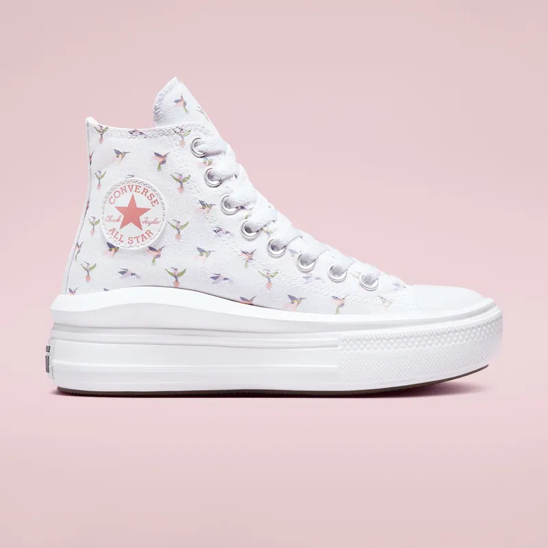 Converse Chuck Taylor All Star Move Platform Hummingbirds White/rust Pink (A01021C)