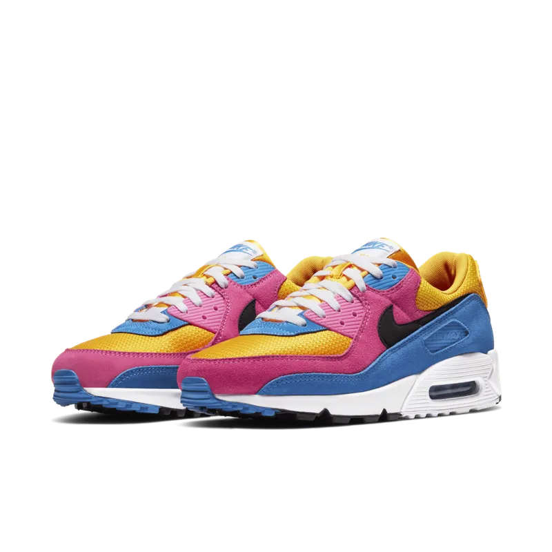 Nike Air Max 90 Multicolor Suede Yellow/Blue-White (CJ0612-700)
